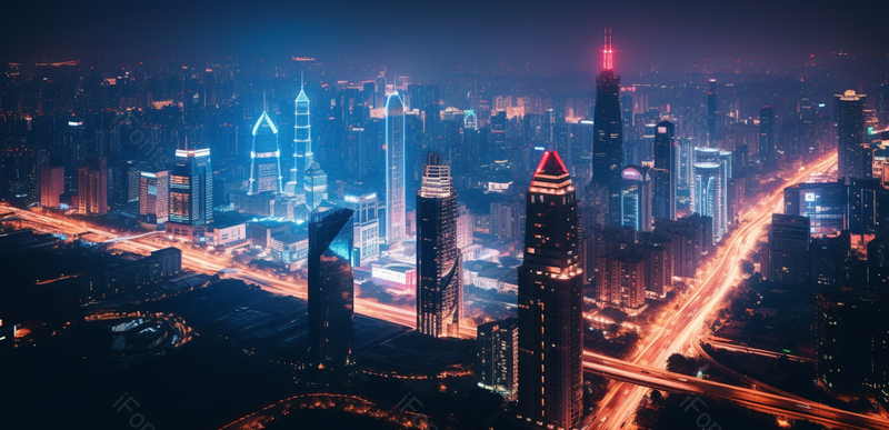 上海夜景建筑背景城市建筑上海外滩摩天大厦城市夜景全景摄影建筑摄影,高清,摄影图,摄影图片,图片大全,摄影图免费下载